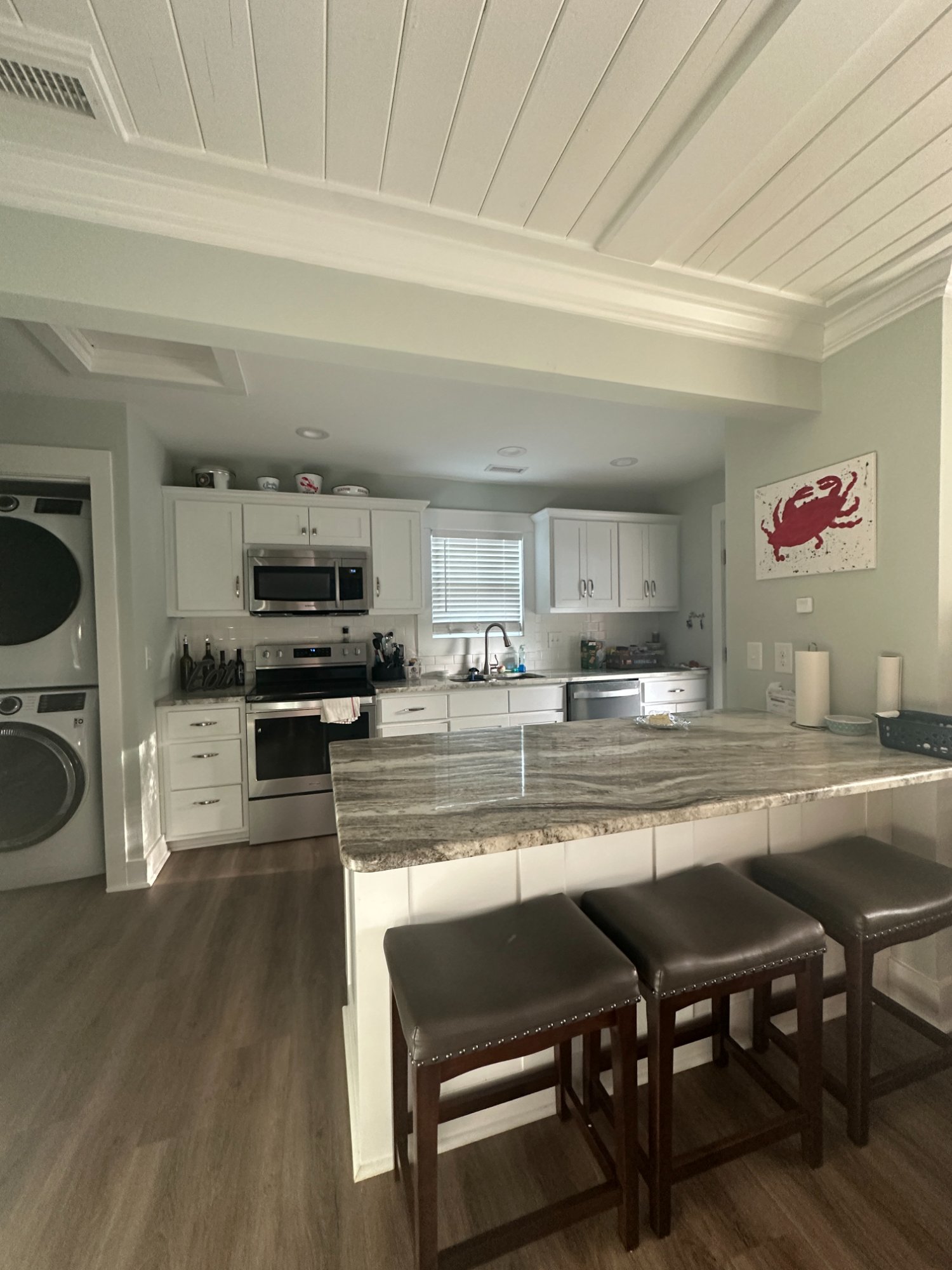 Kitchen with granite island
